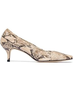 Bernardo 1946 57Mm Manu Snakeskin-Effect Pumps - Natural