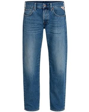 Replay Jean Deryck À Patch Logo - Blue