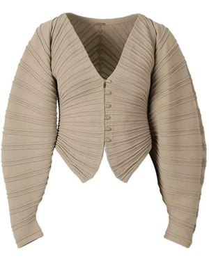 Cult Gaia Ribbed Button-Up Cardigan - Natural