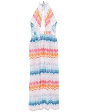 Missoni Zigzag Lamé Maxi Dress - White