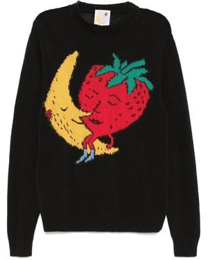 Sky High Farm Graphic-Print Jumper - Black