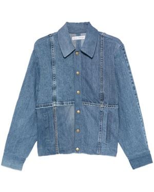 E.L.V. Denim Kara Panelled Denim Jacket - Blue