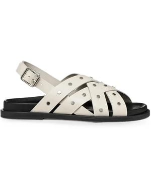 Geox Sandales Adelash À Bride Croisée Et Détails Cloutés - White