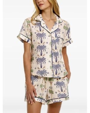 The Lazy Poet Nina Riviera palms print pyjama set - Neutro