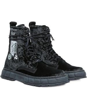 Viron Velvet Boots - Black