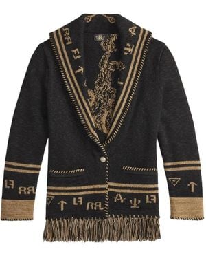 RRL Fringed Cardigan - Black