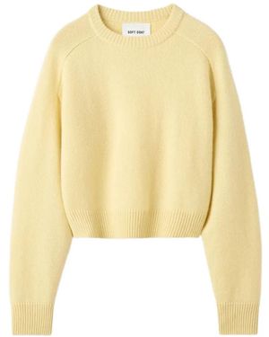 Soft Goat Cashmere Raglan-Sleeve Knitwear - Yellow