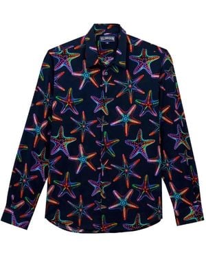 Vilebrequin Camicia Con Stampa Disco Stars - Blu