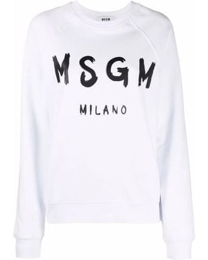 MSGM Sweatshirt With Logo - White