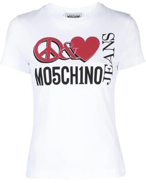 Moschino Logo-Print Cotton T-Shirt - White