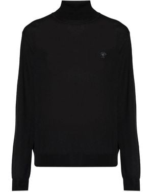 Versace Roll-Neck Logo Sweater - Black