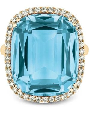 Goshwara Gossip Ring Mit Blauem Topas Und Diamant
