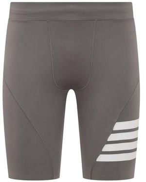 Thom Browne Stripe Panel Compression Shorts - Gray
