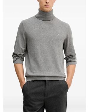 GANT Roll-Neck Logo Jumper - Grey