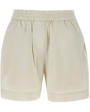 Herskind Striped Cotton Shorts - White
