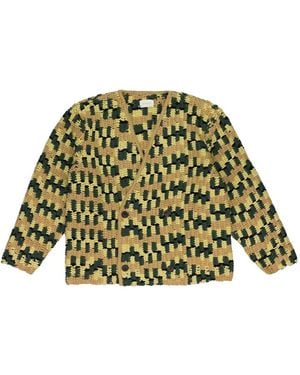Aimé Leon Dore Double-Breasted Hand-Knit Cardigan - Green