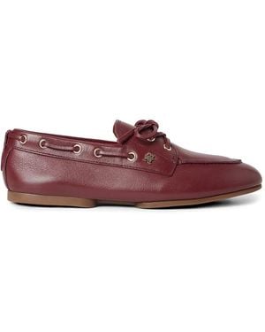 Tommy Hilfiger Lace-Up Leather Loafers - Purple