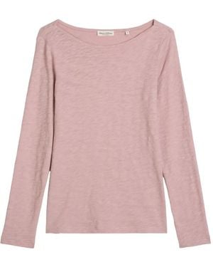 Marc O' Polo Long-Sleeve Slub-Jersey T-Shirt - Pink