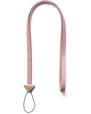 Prada Bride Pour Smartphone En Cuir Saffiano À Logo Triangle - White