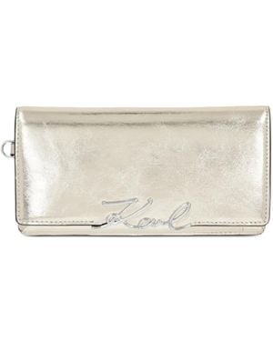 KARL LAGERFELD Logo-Detail Wallet - Natural