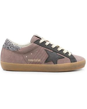Golden Goose Super-Star Glitter-Detail Trainers - Brown