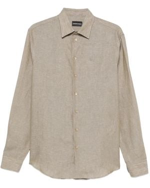 Emporio Armani Chemise Boutonnée À Manches Longues - White