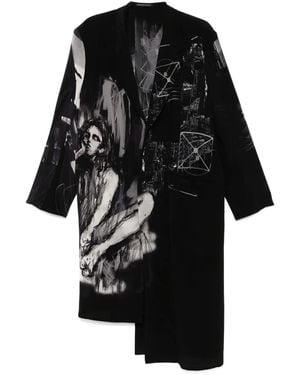 Yohji Yamamoto Jas Met Print - Zwart