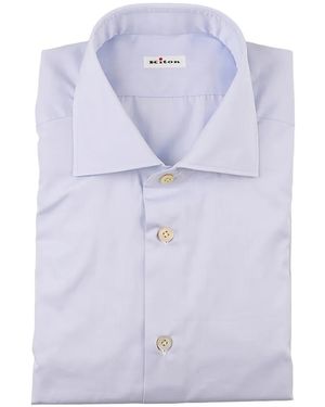 Kiton Chemise Boutonnée À Col Italien - Blue
