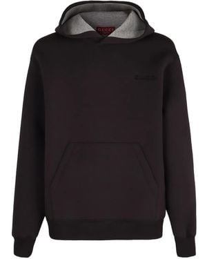 Gucci Sudadera con capucha y puños de canalé - Negro