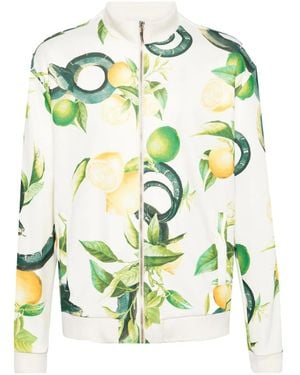 Roberto Cavalli Lemon-Print Bomber Jacket - Green