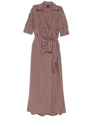 Pinko Striped Open Collar Day Dress - Pink