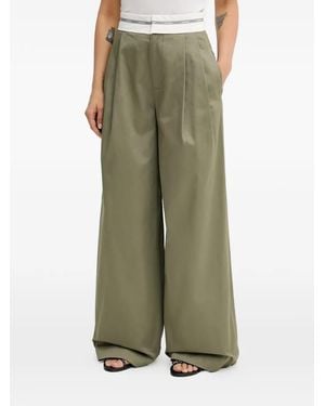 Miss Sixty Pleated Wide-Leg Trousers - Green