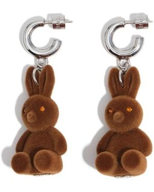 Bimba Y Lola Bunny Hoop Earrings - White