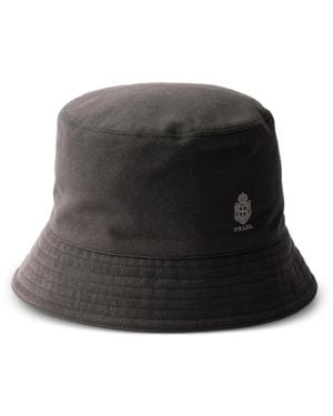 Prada Old Gabardine Bucket Hat - Black
