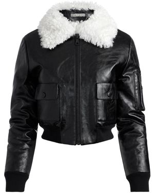 Alice +Olivia もろう 羊革 ライダーズ 黒