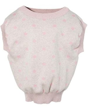 Andrej Gronau Polka-Dot Jacquard-Knit Vest - White