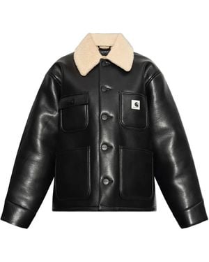 Carhartt Shepton Og Michigan Shearling-Collar Coat - Black