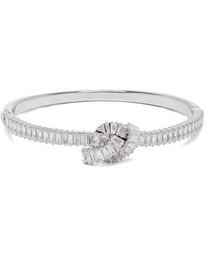 Swarovski Baguette-Cut Knot Bracelet - White