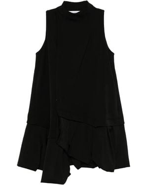 JW Anderson Ruffle-Hem Mini Dress - Black