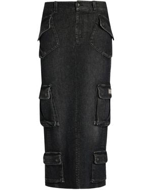 Dolce & Gabbana Cargo-Pocket Midi Skirt - Black