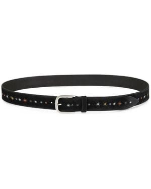 Orciani Embroidered Suede-Finish Belt - White