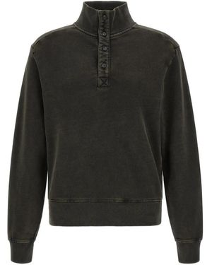 Entire studios Pullover Mit Knopfleiste Und Delavé-Effekt - Schwarz