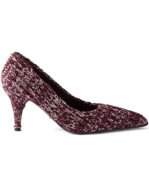 Prada Knitted Pointed-Toe Court Shoes - Purple