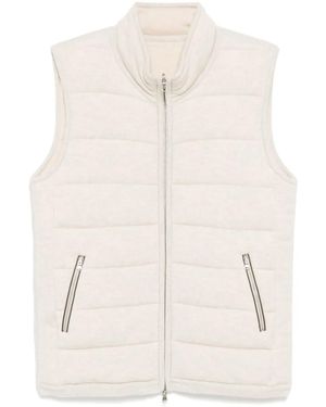 N.Peal Cashmere Mall Gilet - Natural