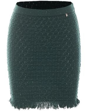 Liu Jo Sequin-Embellished Fringed Mini Skirt - Green