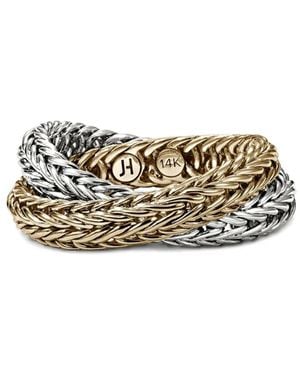 John Hardy 14k Yellow Gold And Sterling Silver Kami Chain Crossover Ring - White