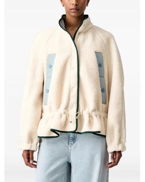 Stine Goya Ruffle-Trim Fleece Jacket - Natural