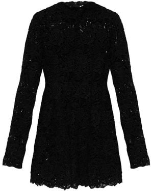 Sportmax Tefrite Lace Long-Sleeve Dress - Black