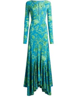 Etro Floral-Motif Maxi Dress - Green