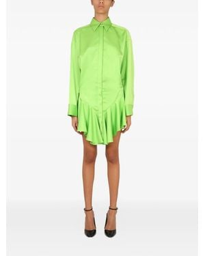 The Attico Candice Ruffled Mini Dress - Green